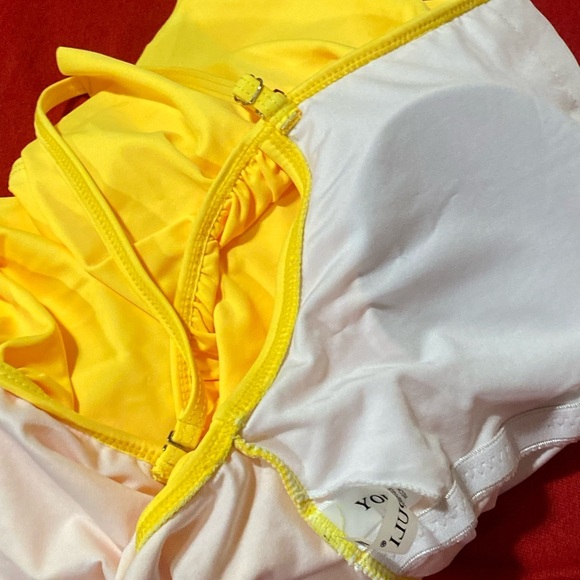 Yellow Off-Shoulder Swimsuit - Picture 10 of 11